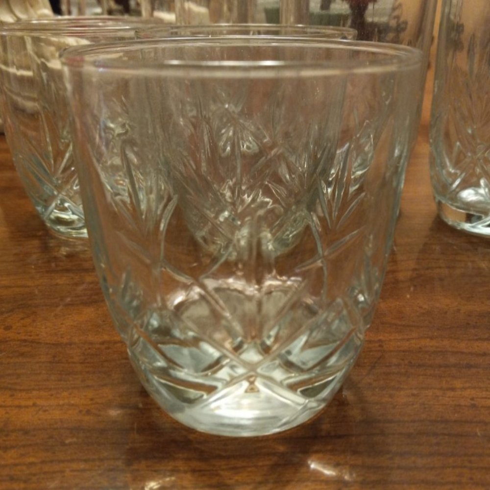 Set of 6 Fleur Criss Cross Glasses